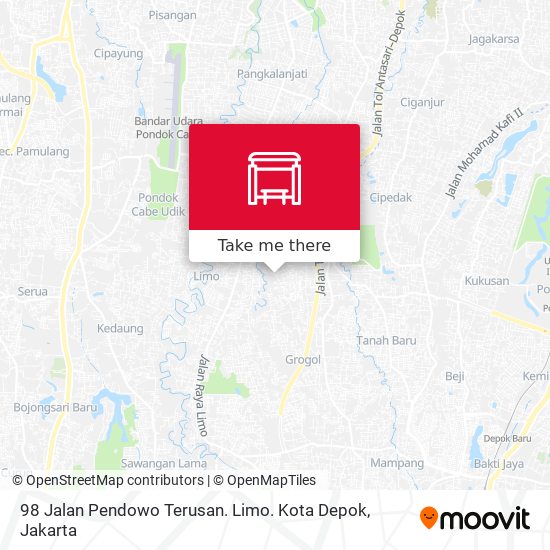 98 Jalan Pendowo Terusan. Limo. Kota Depok map