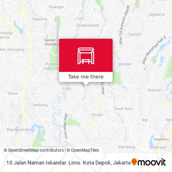 10 Jalan Naman Iskandar. Limo. Kota Depok map