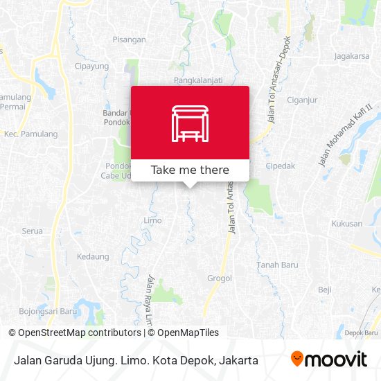 Jalan Garuda Ujung. Limo. Kota Depok map