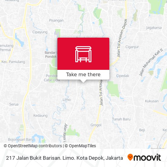 217 Jalan Bukit Barisan. Limo. Kota Depok map