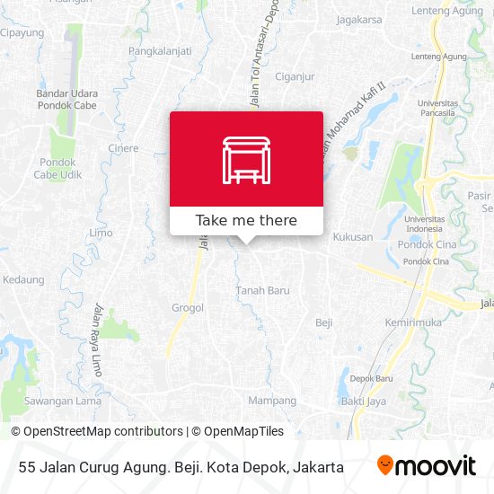 55 Jalan Curug Agung. Beji. Kota Depok map