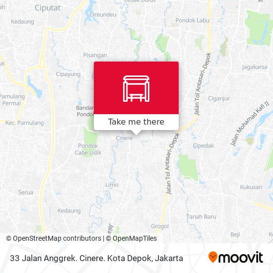 33 Jalan Anggrek. Cinere. Kota Depok map