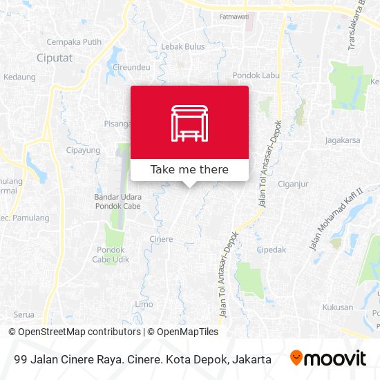 99 Jalan Cinere Raya. Cinere. Kota Depok map