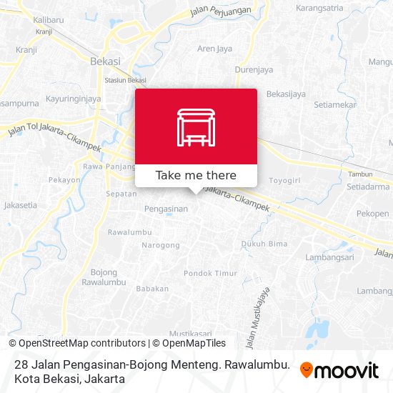 28 Jalan Pengasinan-Bojong Menteng. Rawalumbu. Kota Bekasi map