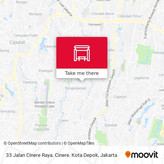 33 Jalan Cinere Raya. Cinere. Kota Depok map