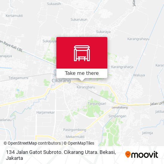 134 Jalan Gatot Subroto. Cikarang Utara. Bekasi map