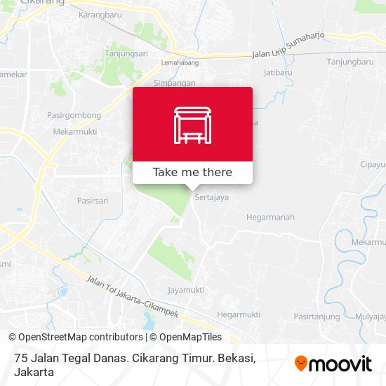 75 Jalan Tegal Danas. Cikarang Timur. Bekasi map