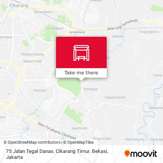75 Jalan Tegal Danas. Cikarang Timur. Bekasi map