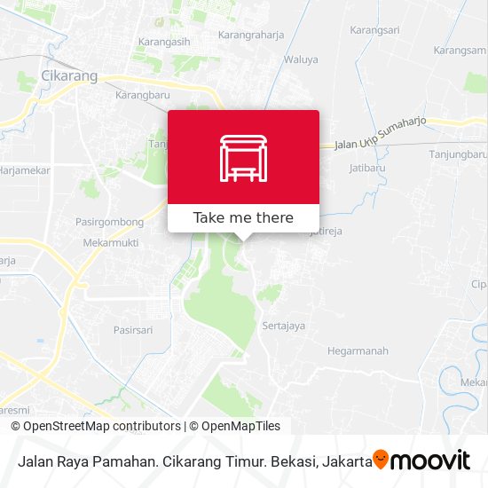 Jalan Raya Pamahan. Cikarang Timur. Bekasi map