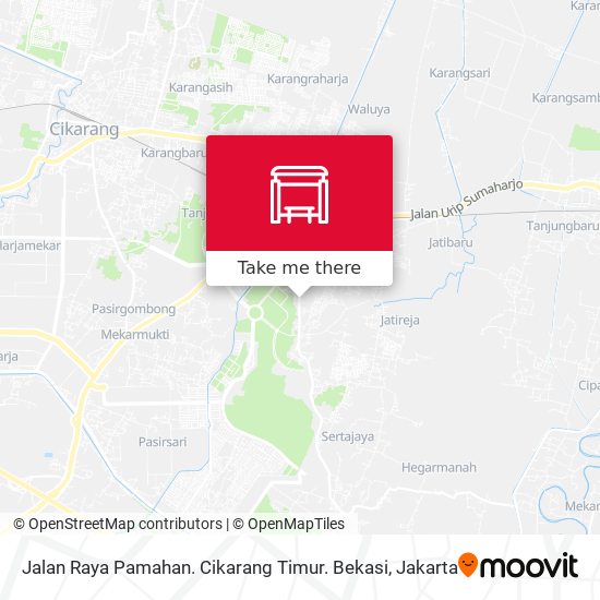 Jalan Raya Pamahan. Cikarang Timur. Bekasi map