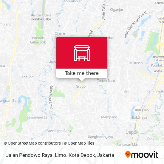 Jalan Pendowo Raya. Limo. Kota Depok map