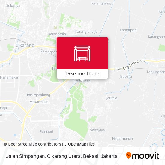 Jalan Simpangan. Cikarang Utara. Bekasi map