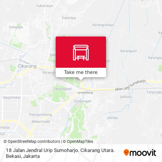18 Jalan Jendral Urip Sumoharjo. Cikarang Utara. Bekasi map
