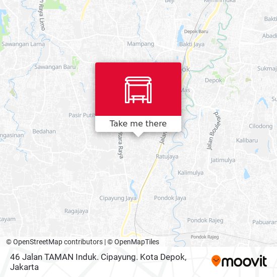 46 Jalan TAMAN Induk. Cipayung. Kota Depok map