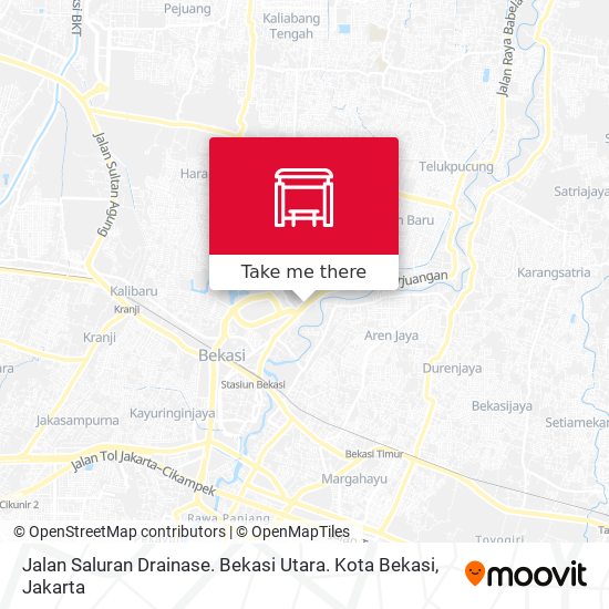 Jalan Saluran Drainase. Bekasi Utara. Kota Bekasi map