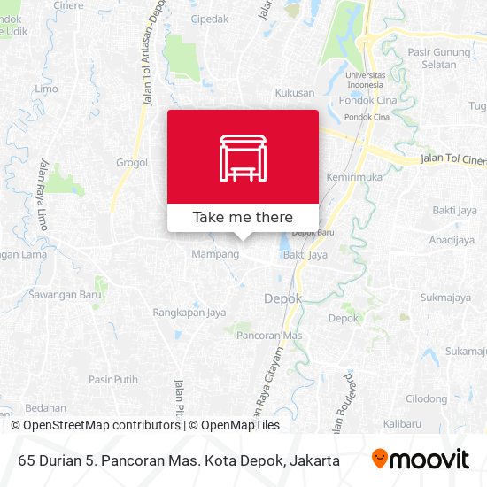 65 Durian 5. Pancoran Mas. Kota Depok map