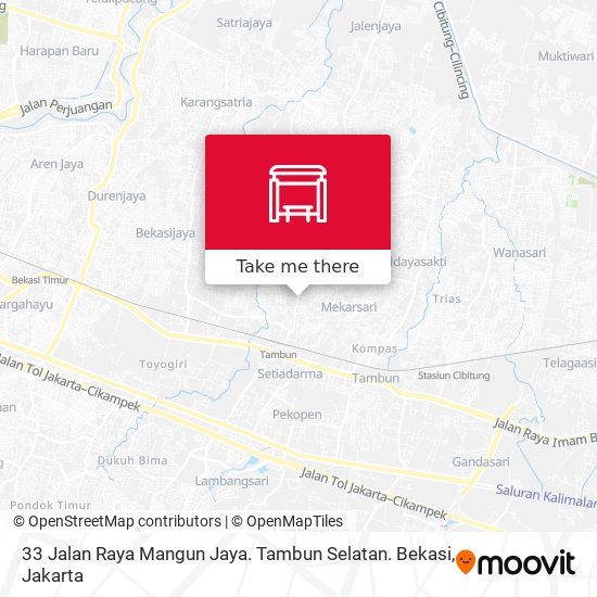 33 Jalan Raya Mangun Jaya. Tambun Selatan. Bekasi map
