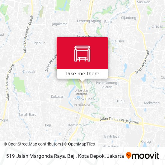 519 Jalan Margonda Raya. Beji. Kota Depok map