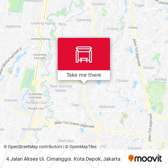 4 Jalan Akses Ui. Cimanggis. Kota Depok map