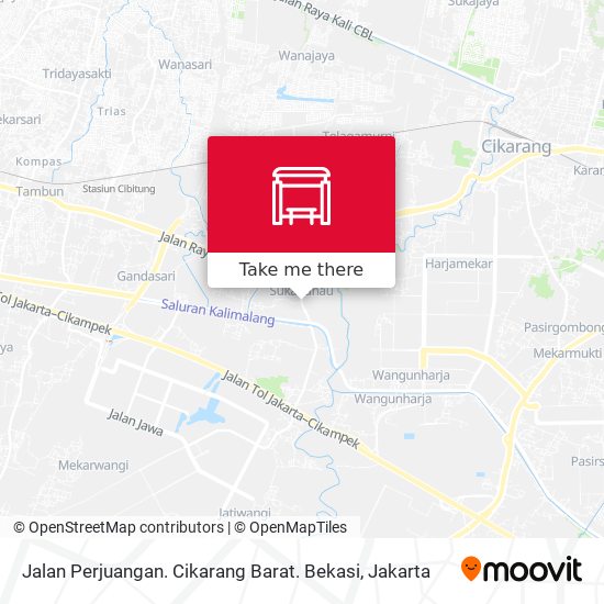 Jalan Perjuangan. Cikarang Barat. Bekasi map