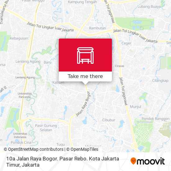 10a Jalan Raya Bogor. Pasar Rebo. Kota Jakarta Timur map