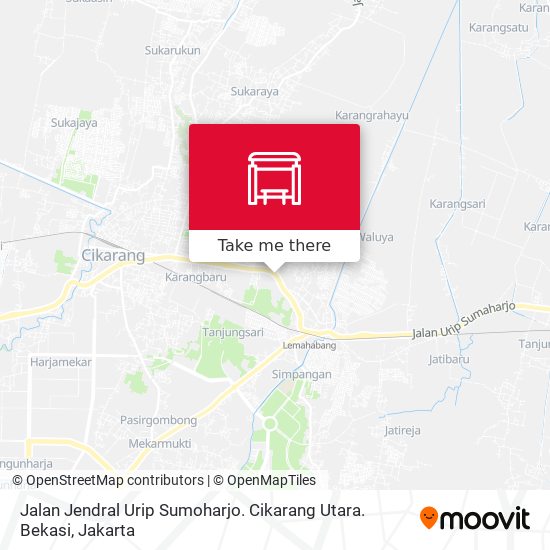 Jalan Jendral Urip Sumoharjo. Cikarang Utara. Bekasi map