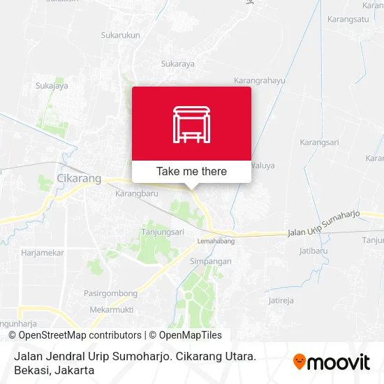 Jalan Jendral Urip Sumoharjo. Cikarang Utara. Bekasi map