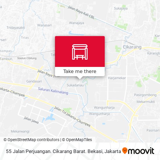 55 Jalan Perjuangan. Cikarang Barat. Bekasi map