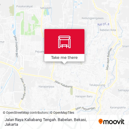 Jalan Raya Kaliabang Tengah. Babelan. Bekasi map