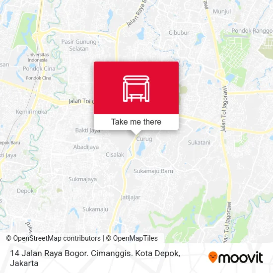 14 Jalan Raya Bogor. Cimanggis. Kota Depok map