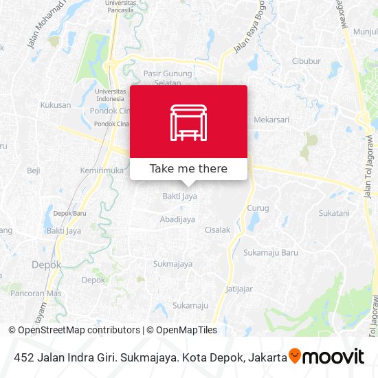 452 Jalan Indra Giri. Sukmajaya. Kota Depok map