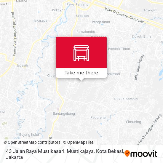 43 Jalan Raya Mustikasari. Mustikajaya. Kota Bekasi map