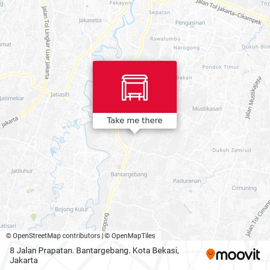 8 Jalan Prapatan. Bantargebang. Kota Bekasi map