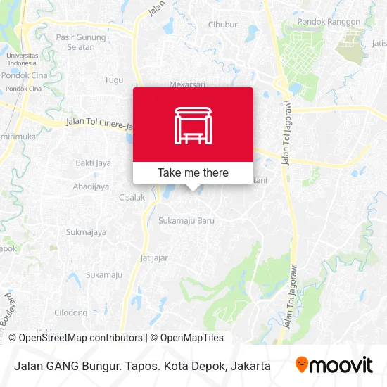 Jalan GANG Bungur. Tapos. Kota Depok map