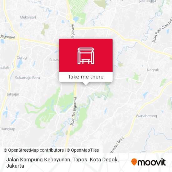 Jalan Kampung Kebayunan. Tapos. Kota Depok map