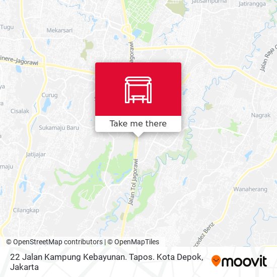 22 Jalan Kampung Kebayunan. Tapos. Kota Depok map