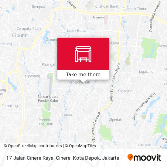 17 Jalan Cinere Raya. Cinere. Kota Depok map