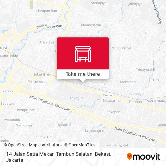 14 Jalan Setia Mekar. Tambun Selatan. Bekasi map