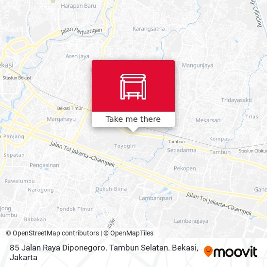 85 Jalan Raya Diponegoro. Tambun Selatan. Bekasi map