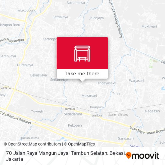 70 Jalan Raya Mangun Jaya. Tambun Selatan. Bekasi map