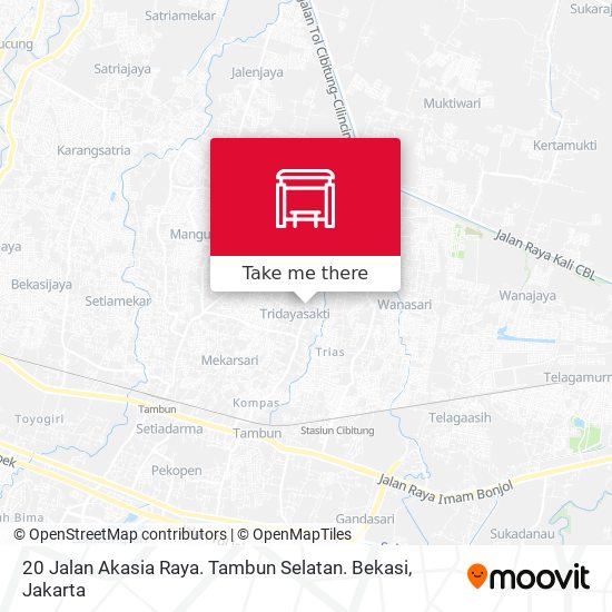 20  Jalan Akasia Raya. Tambun Selatan. Bekasi map
