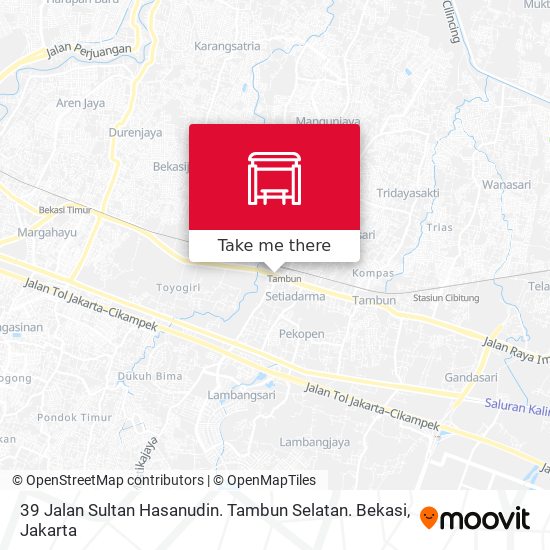 39 Jalan Sultan Hasanudin. Tambun Selatan. Bekasi map