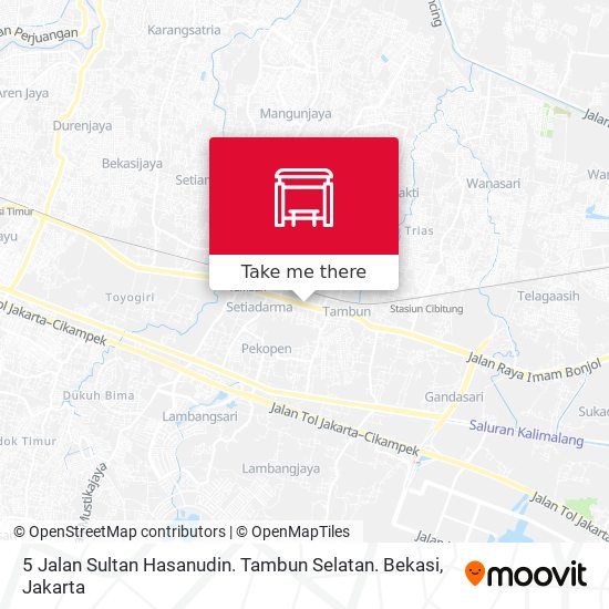 5 Jalan Sultan Hasanudin. Tambun Selatan. Bekasi map