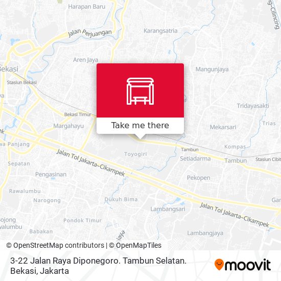 3-22 Jalan Raya Diponegoro. Tambun Selatan. Bekasi map