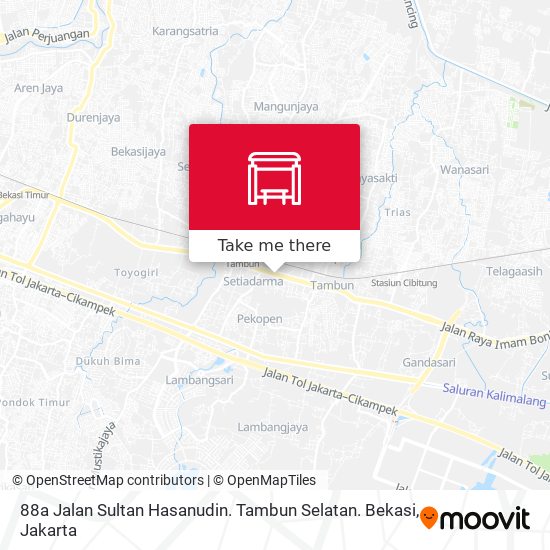 88a Jalan Sultan Hasanudin. Tambun Selatan. Bekasi map
