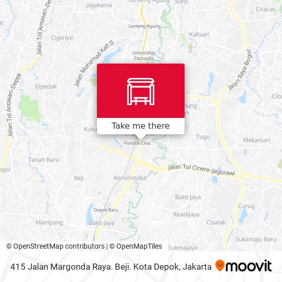 415 Jalan Margonda Raya. Beji. Kota Depok map