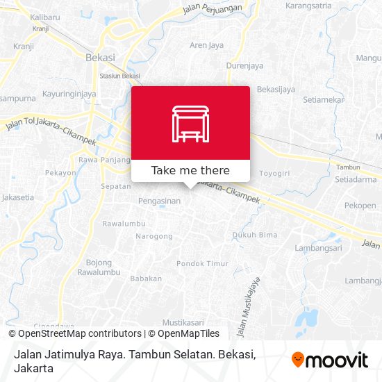 Jalan Jatimulya Raya. Tambun Selatan. Bekasi map