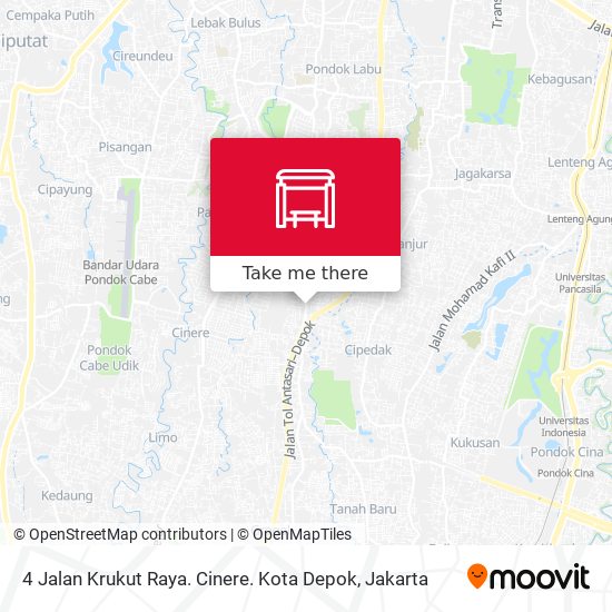 4 Jalan Krukut Raya. Cinere. Kota Depok map