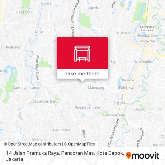 14 Jalan Pramuka Raya. Pancoran Mas. Kota Depok map
