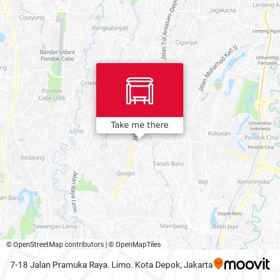 7-18 Jalan Pramuka Raya. Limo. Kota Depok map